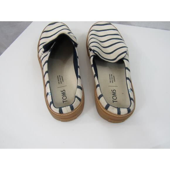 Toms Striped Mules in Navy and White - Picture 6 of 11